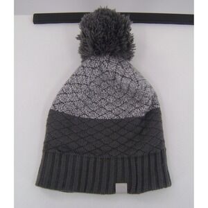 Under Armour Gray Colorblock Pom Pom Beanie Hat One Size ColdGear Winter‎ Knit
